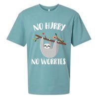 No Hurry No Worries Lazy Sloth Sueded Cloud Jersey T-Shirt
