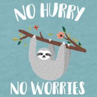 No Hurry No Worries Lazy Sloth Sueded Cloud Jersey T-Shirt