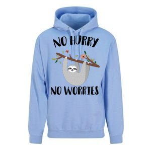 No Hurry No Worries Lazy Sloth Unisex Surf Hoodie