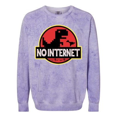 No Internet T-Rex Colorblast Crewneck Sweatshirt