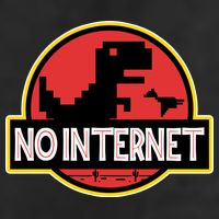 No Internet T-Rex 7 Panel Mesh Trucker Snapback Hat