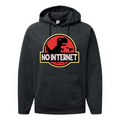 No Internet T-Rex Performance Fleece Hoodie