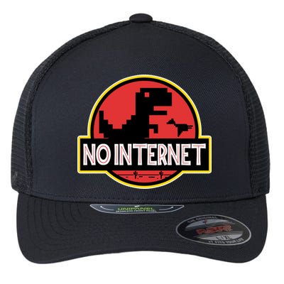 No Internet T-Rex Flexfit Unipanel Trucker Cap