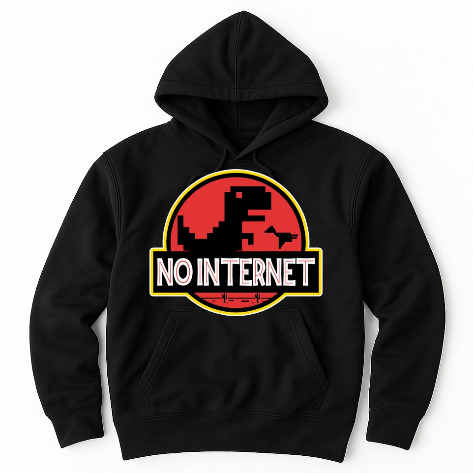 No Internet T-Rex Hoodie