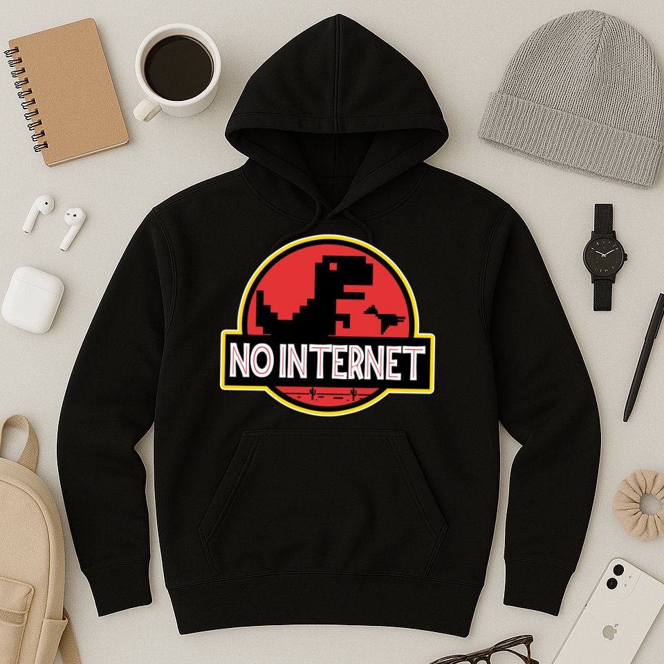 No Internet T-Rex Hoodie