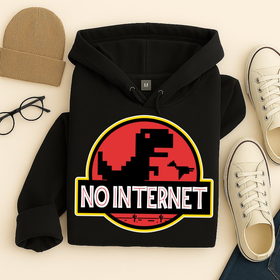 No Internet T-Rex Hoodie