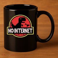 No Internet T-Rex 11oz C Handle Ceramic Mug