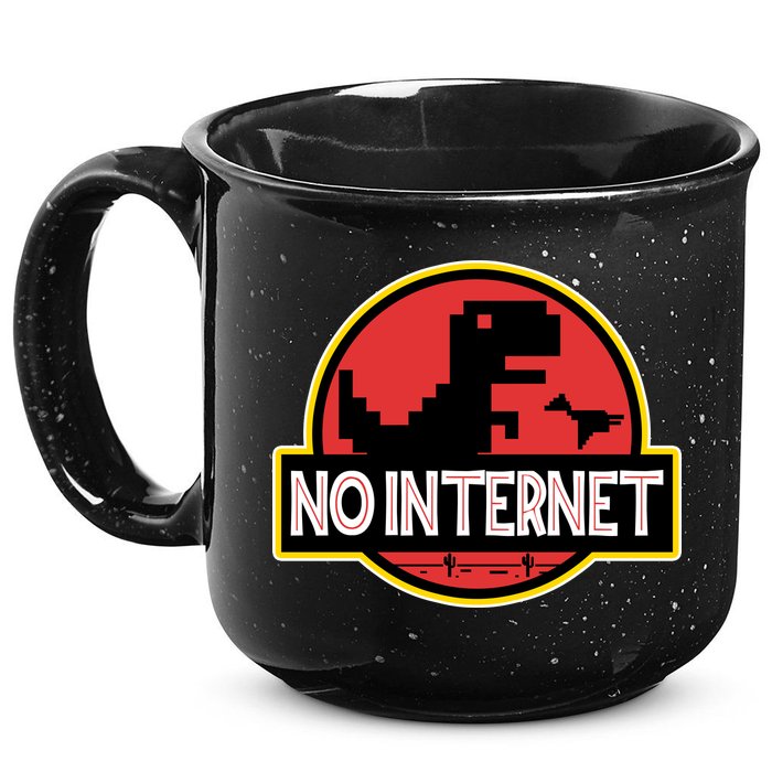 No Internet T-Rex 15oz Campfire Ceramic Mug