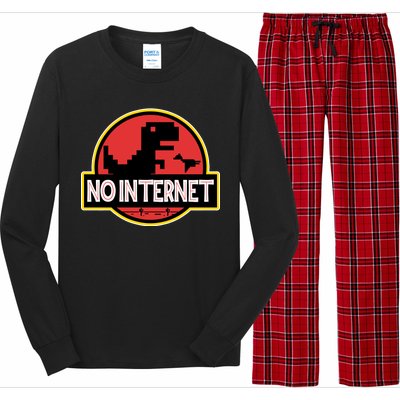 No Internet T-Rex Long Sleeve Pajama Set