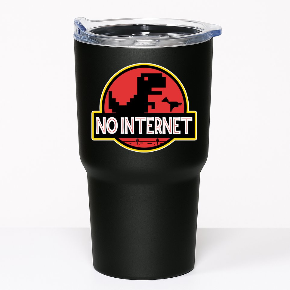 No Internet T-Rex Tumbler