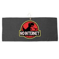 No Internet T-Rex Large Microfiber Waffle Golf Towel
