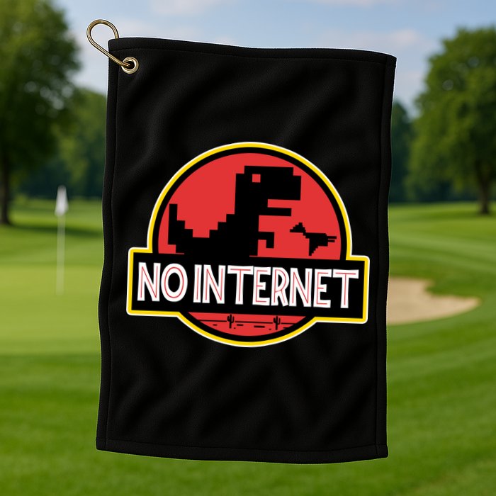 No Internet T-Rex Golf Towel