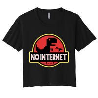 No Internet T-Rex Women's Crop Top Tee