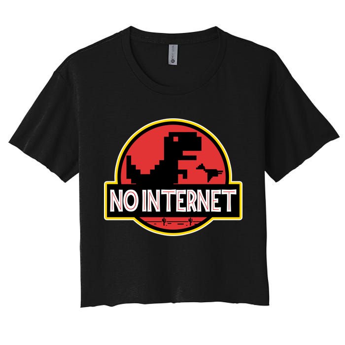No Internet T-Rex Women's Crop Top Tee