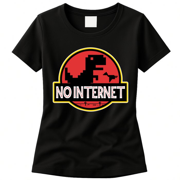 No Internet T-Rex Womens T-Shirt