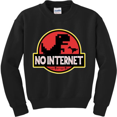 No Internet T-Rex Kids Sweatshirt