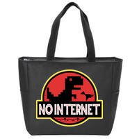 No Internet T-Rex Zip Tote Bag