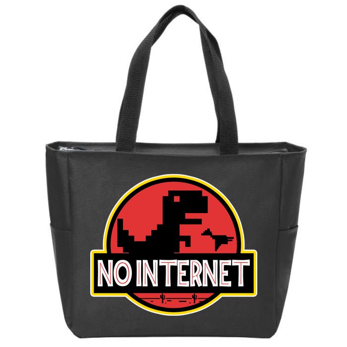 No Internet T-Rex Zip Tote Bag