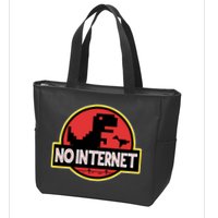 No Internet T-Rex Zip Tote Bag