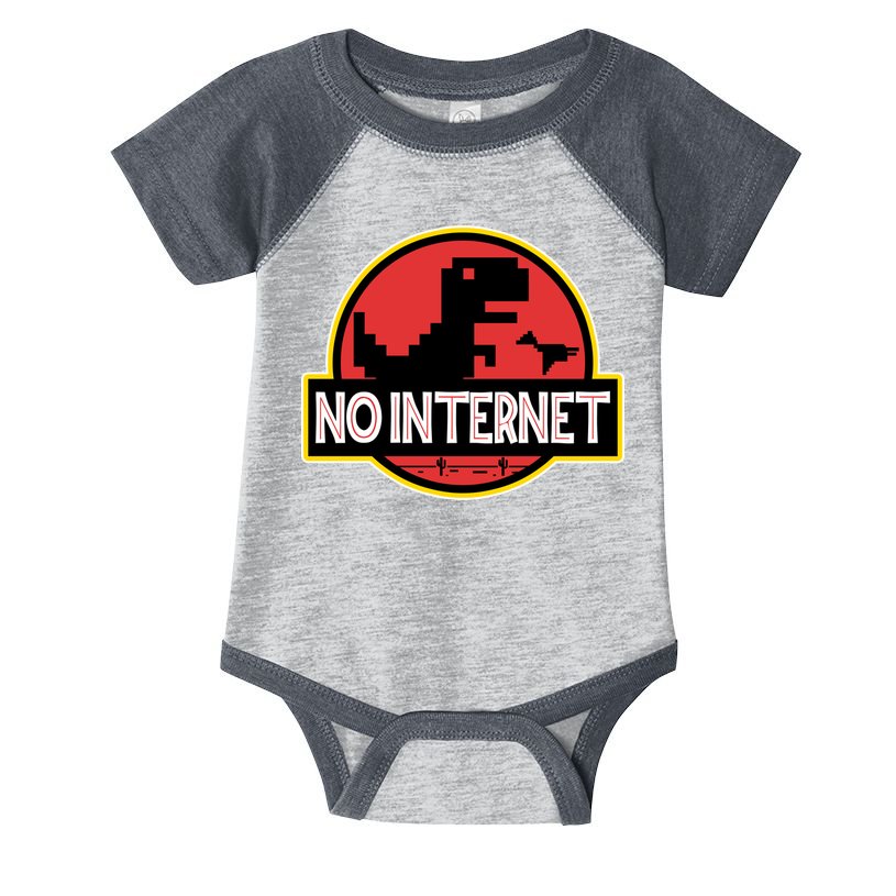 No Internet T-Rex Infant Baby Jersey Bodysuit