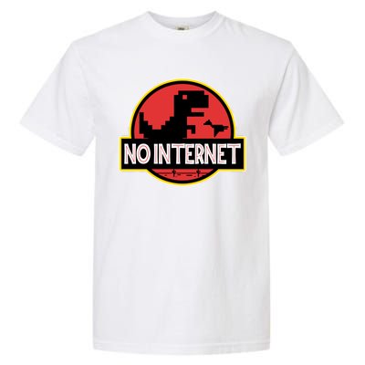 No Internet T-Rex Garment-Dyed Heavyweight T-Shirt