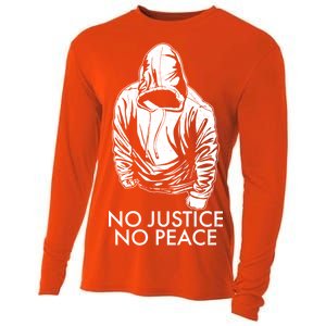 No Justice No Peace Black Lives Matter Cooling Performance Long Sleeve Crew