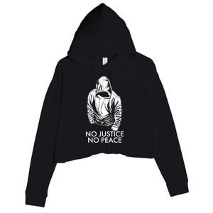 No Justice No Peace Black Lives Matter Crop Fleece Hoodie