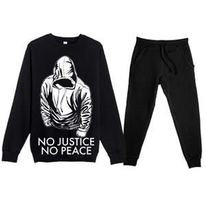 No Justice No Peace Black Lives Matter Premium Crewneck Sweatsuit Set