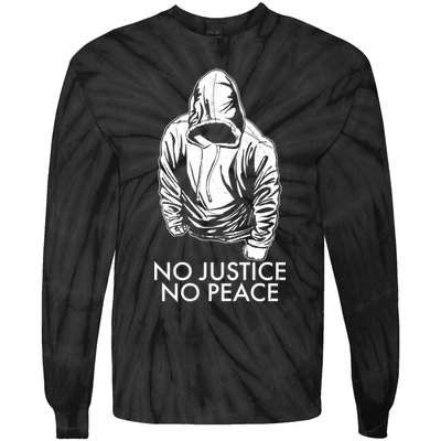 No Justice No Peace Black Lives Matter Tie-Dye Long Sleeve Shirt