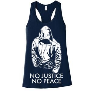 No Justice No Peace Black Lives Matter Women's Racerback Tank