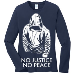 No Justice No Peace Black Lives Matter Ladies Long Sleeve Shirt