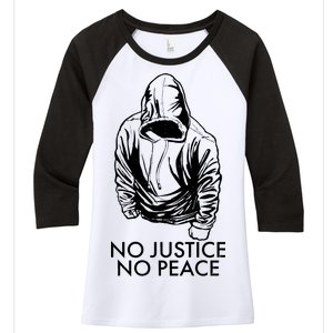 No Justice No Peace Black Lives Matter Women's Tri-Blend 3/4-Sleeve Raglan Shirt