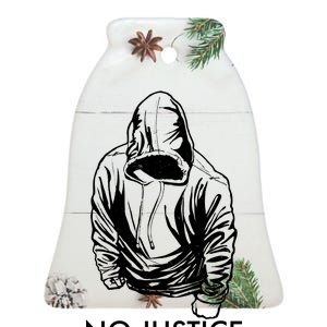 No Justice No Peace Black Lives Matter Ceramic Bell Ornament