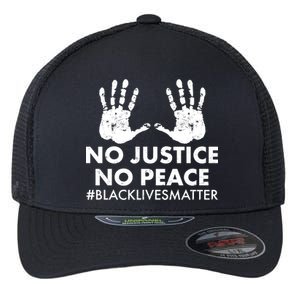 No Justice No Peace #BLACKLIVESMATTER Hand Prints Flexfit Unipanel Trucker Cap