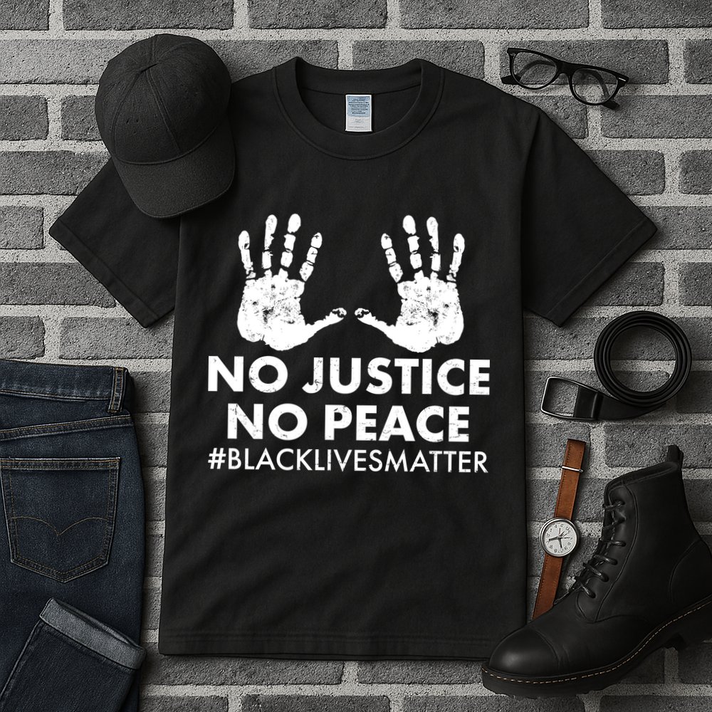 No Justice No Peace #BLACKLIVESMATTER Hand Prints Tall T-Shirt