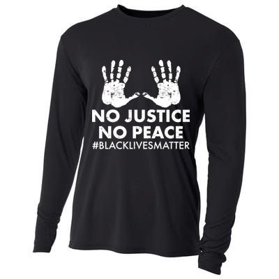 No Justice No Peace #BLACKLIVESMATTER Hand Prints Cooling Performance Long Sleeve Crew