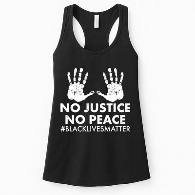 No Justice No Peace #BLACKLIVESMATTER Hand Prints Womens Tank Top