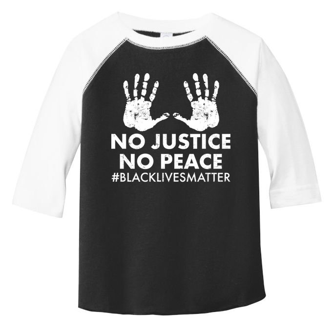 No Justice No Peace #BLACKLIVESMATTER Hand Prints Toddler Fine Jersey T-Shirt