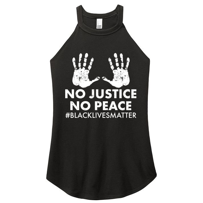 No Justice No Peace #BLACKLIVESMATTER Hand Prints Women's Perfect Tri Rocker Tank