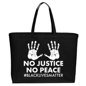 No Justice No Peace #BLACKLIVESMATTER Hand Prints Cotton Canvas Jumbo Tote