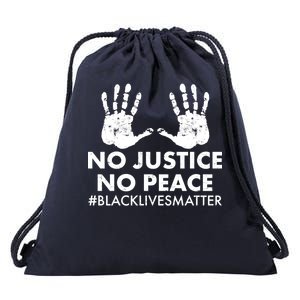 No Justice No Peace #BLACKLIVESMATTER Hand Prints Drawstring Bag