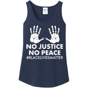 No Justice No Peace #BLACKLIVESMATTER Hand Prints Ladies Essential Tank