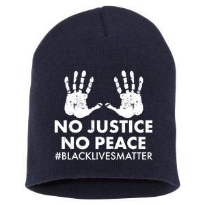 No Justice No Peace #BLACKLIVESMATTER Hand Prints Short Acrylic Beanie