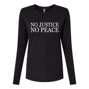 No Justice No Peace BLM Fight For Civil Rights Womens Cotton Relaxed Long Sleeve T-Shirt