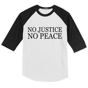 No Justice No Peace BLM Fight For Civil Rights Kids Colorblock Raglan Jersey