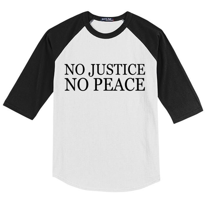 No Justice No Peace BLM Fight For Civil Rights Kids Colorblock Raglan Jersey