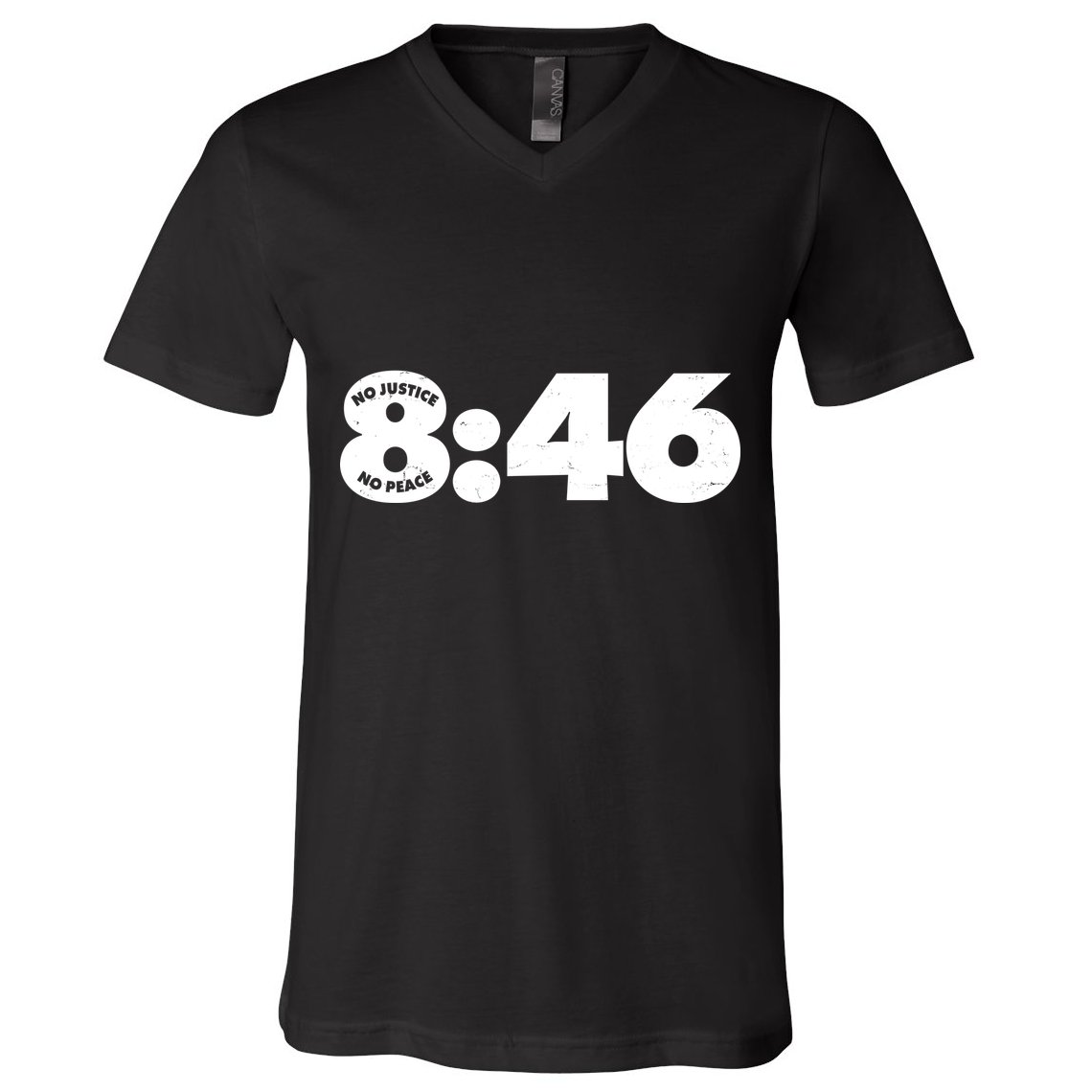 No Justice No Peace George Floyd Tribute 8:46 V-Neck T-Shirt