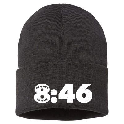 No Justice No Peace George Floyd Tribute 8:46 Sustainable Knit Beanie