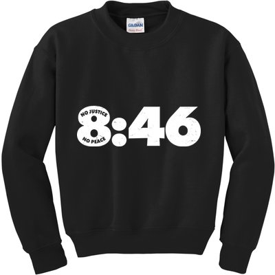 No Justice No Peace George Floyd Tribute 8:46 Kids Sweatshirt