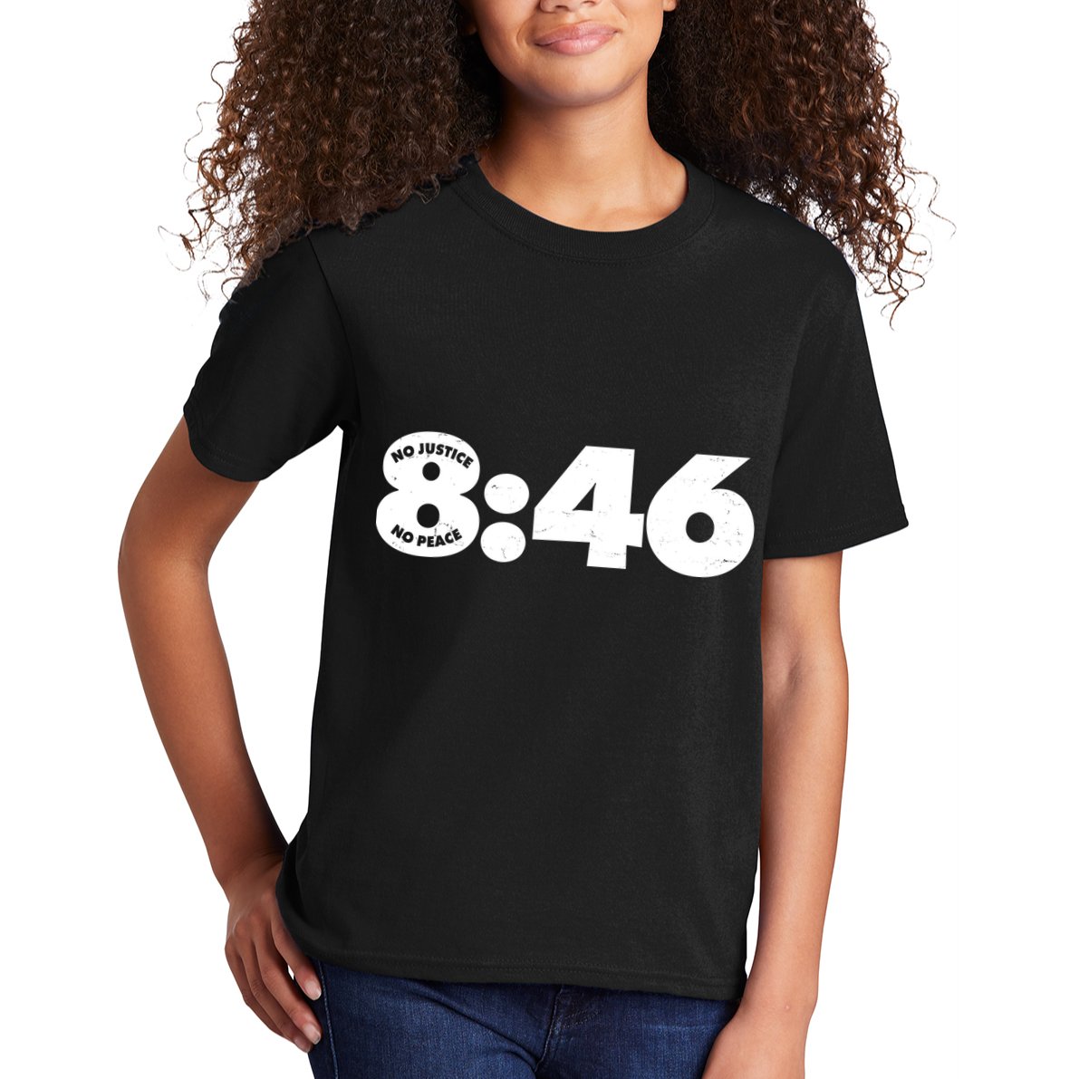 No Justice No Peace George Floyd Tribute 8:46 Kids T-Shirt